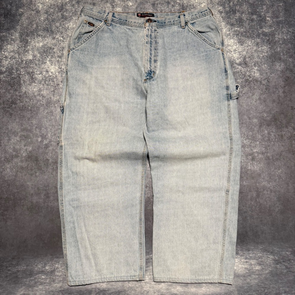 Vintage Polo Jeans Co Carpenter Jeans Light‎ Wash Denim Baggy Fit Mens 38x30